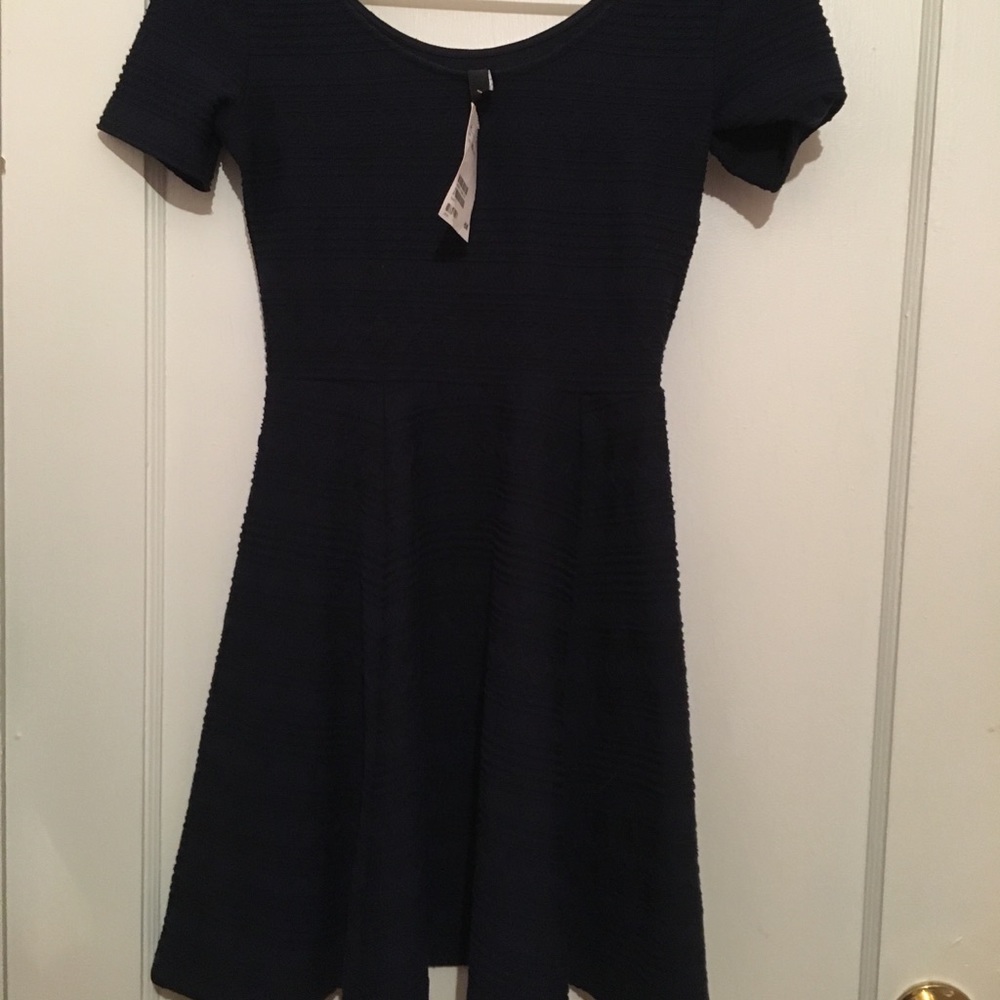 H&M navy quilted dress